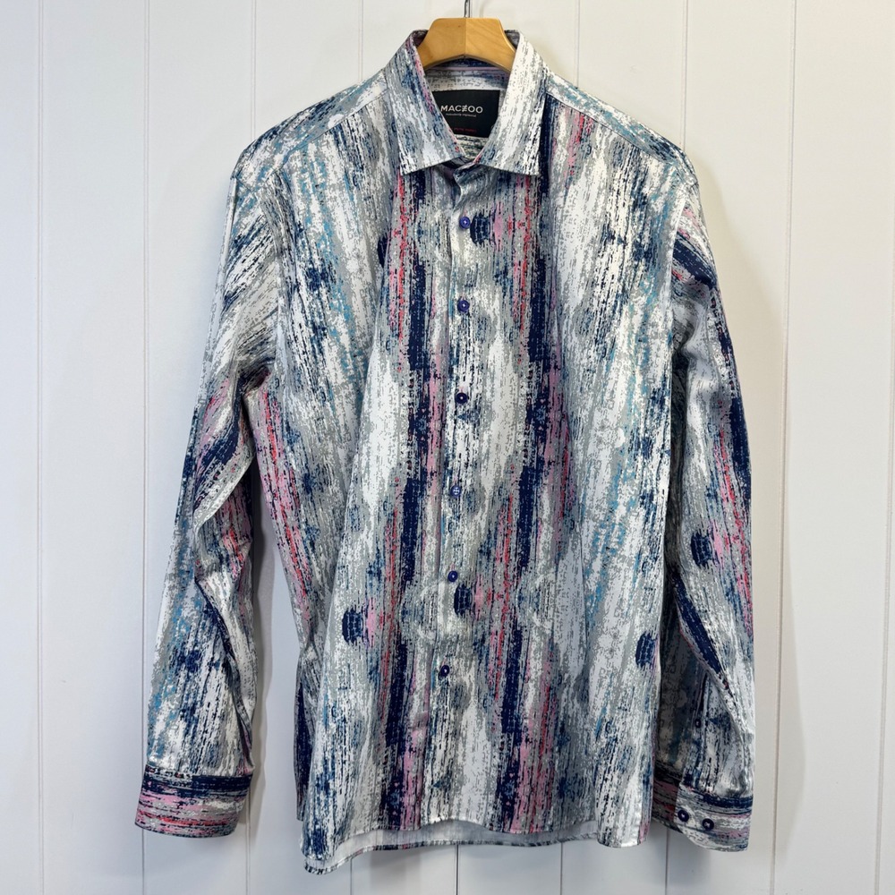 Maceoo Eclectic Button Down Shirt Mens Size XL Avant Garde Maximalist Modern